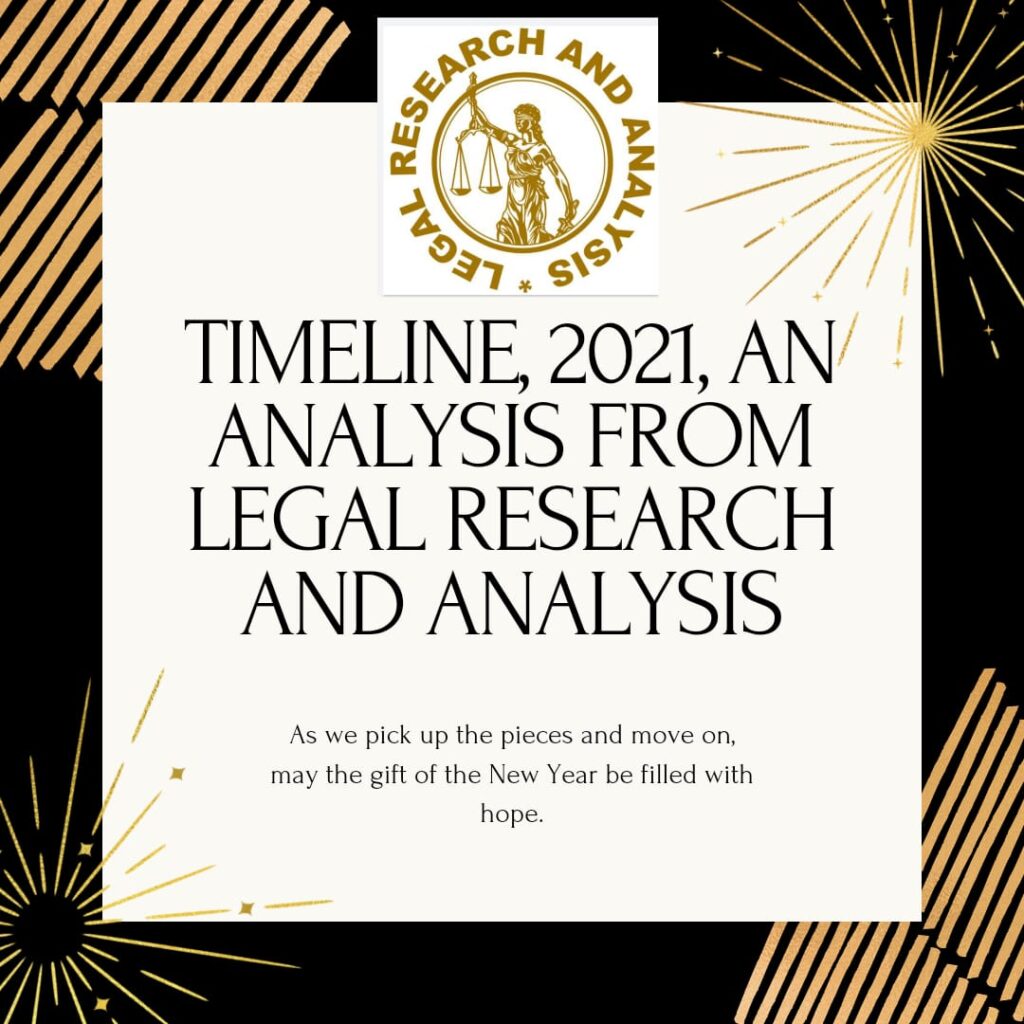 TIMELINE, 2021, AN ANALYSIS FROM LEGAL RESEARCH AND ANALYSIS