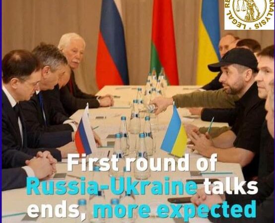 Delegations from Ukraine and Russia finished their first talks at the Ukraine-Belarus border Monday, with an opening for future talks amid the conflict going into its sixth day.