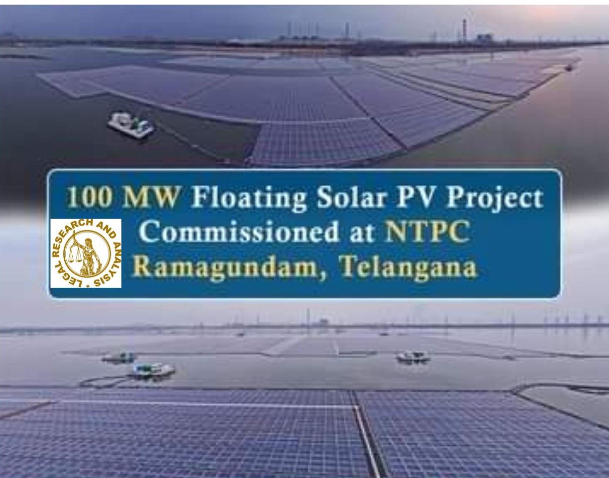 100 MW Floating Solar PV Project commissioned at NTPC Ramagundam, Telangana