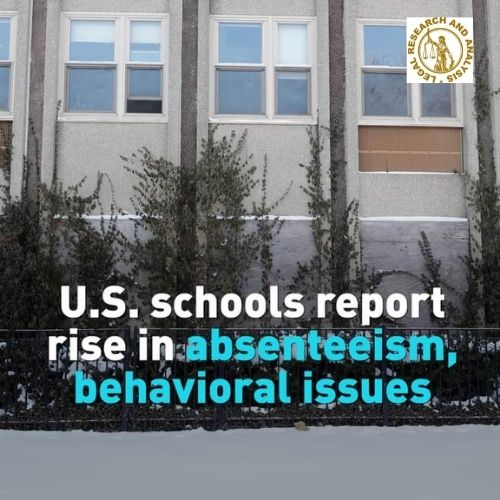 U.S Schools report rise in absenteeism Behavioral Issues.