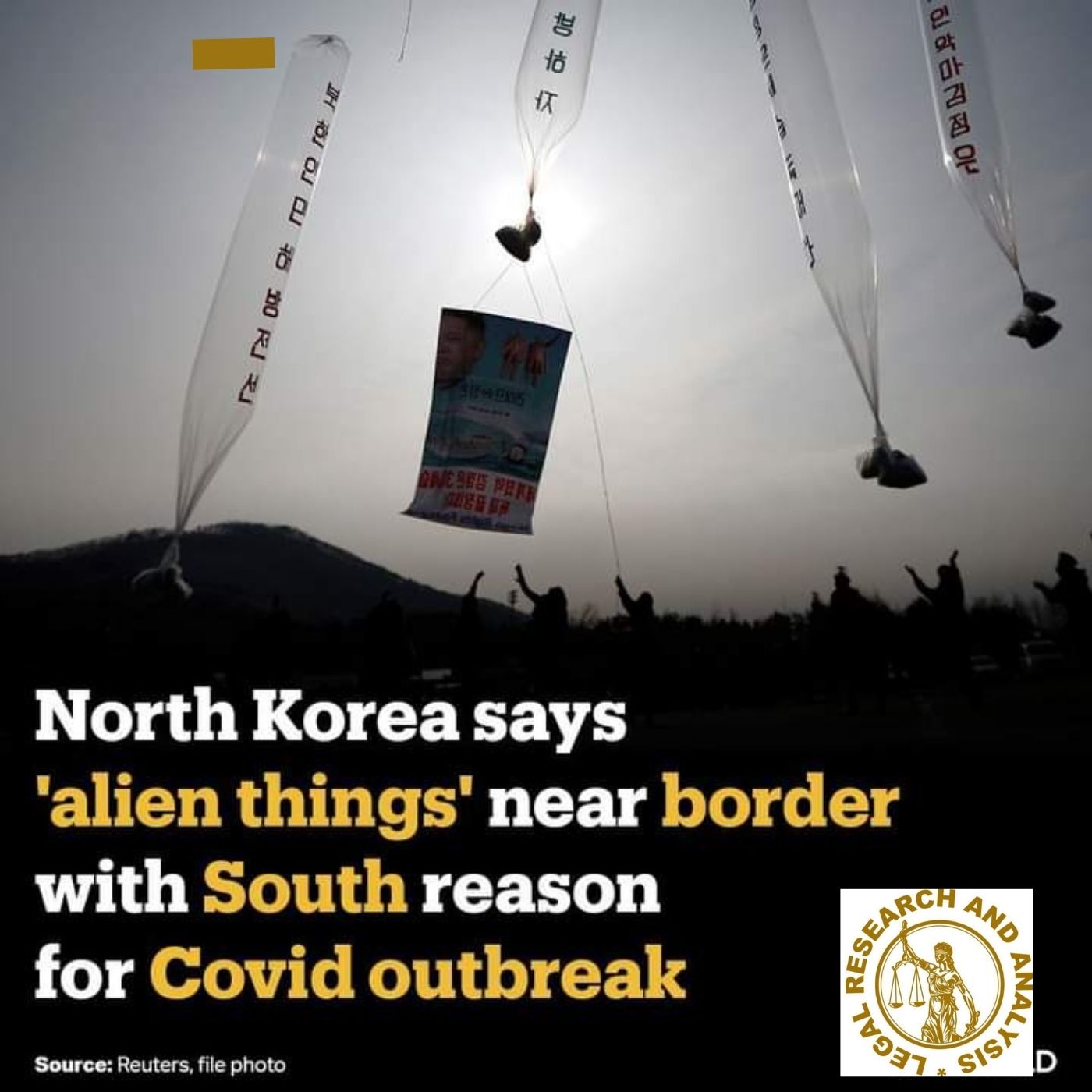 North Korea says 'Alien things' near the border with the South are the reason for the Covid outbreak.