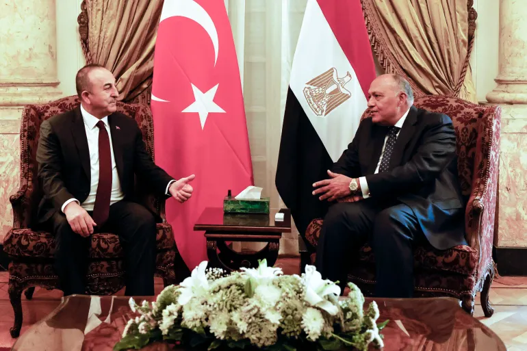 Egyptian FM Sameh Shoukry and Turkish counterpart Mevlut Cavusoglu say diplomatic relations to be upgraded. to ambassador level 'as soon as possible"
