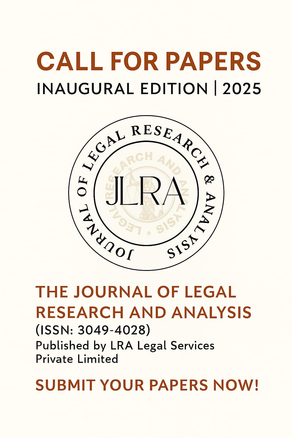 Journal of Legal Research and Analysis Inaugural Edition Volume III Issue I jlra logo