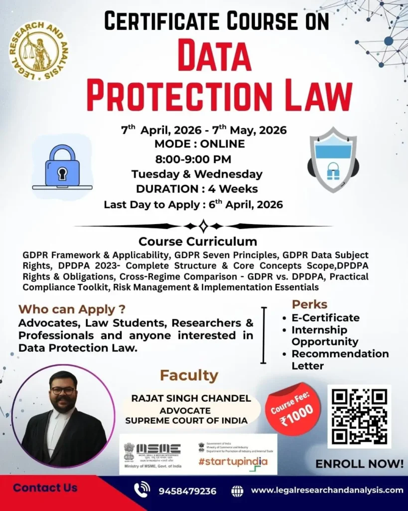 Certificate Course on Data Protection Law