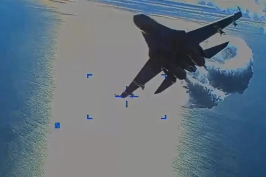 America shares video of the Russian plane and drone collision in the Black Sea