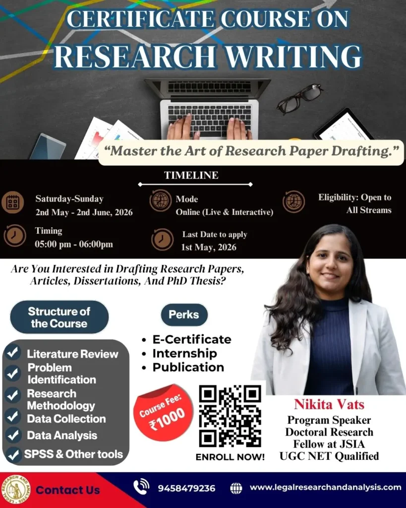 Certificate Course on Research Writing