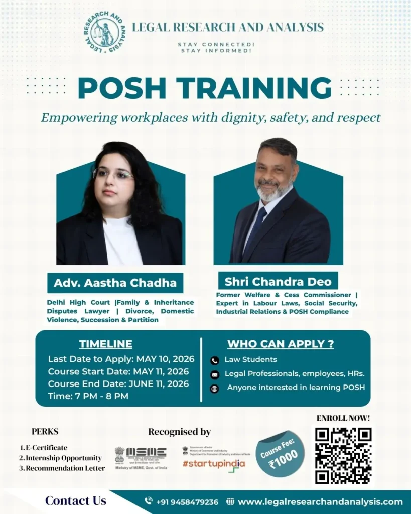 POSH Certificate Course India