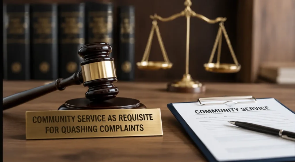 COMMUNITY SERVICE AS REQUISIITE FOR QUASHING COMPLAINTS