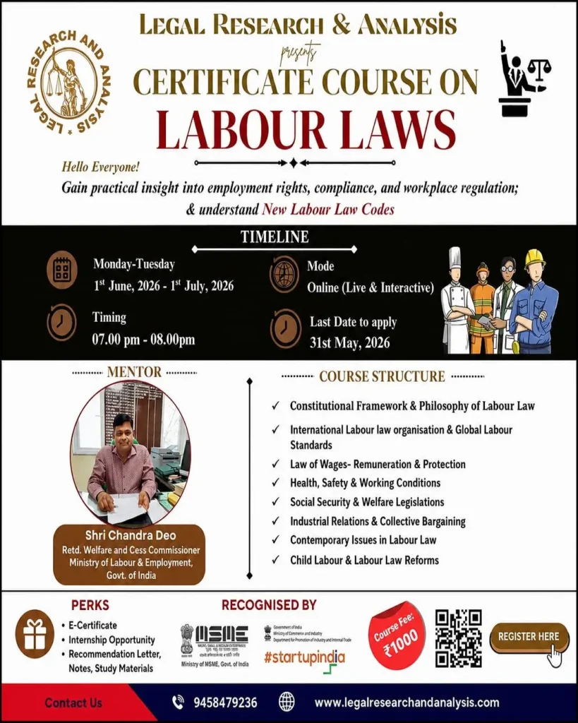 Certificate Course on Labour Laws