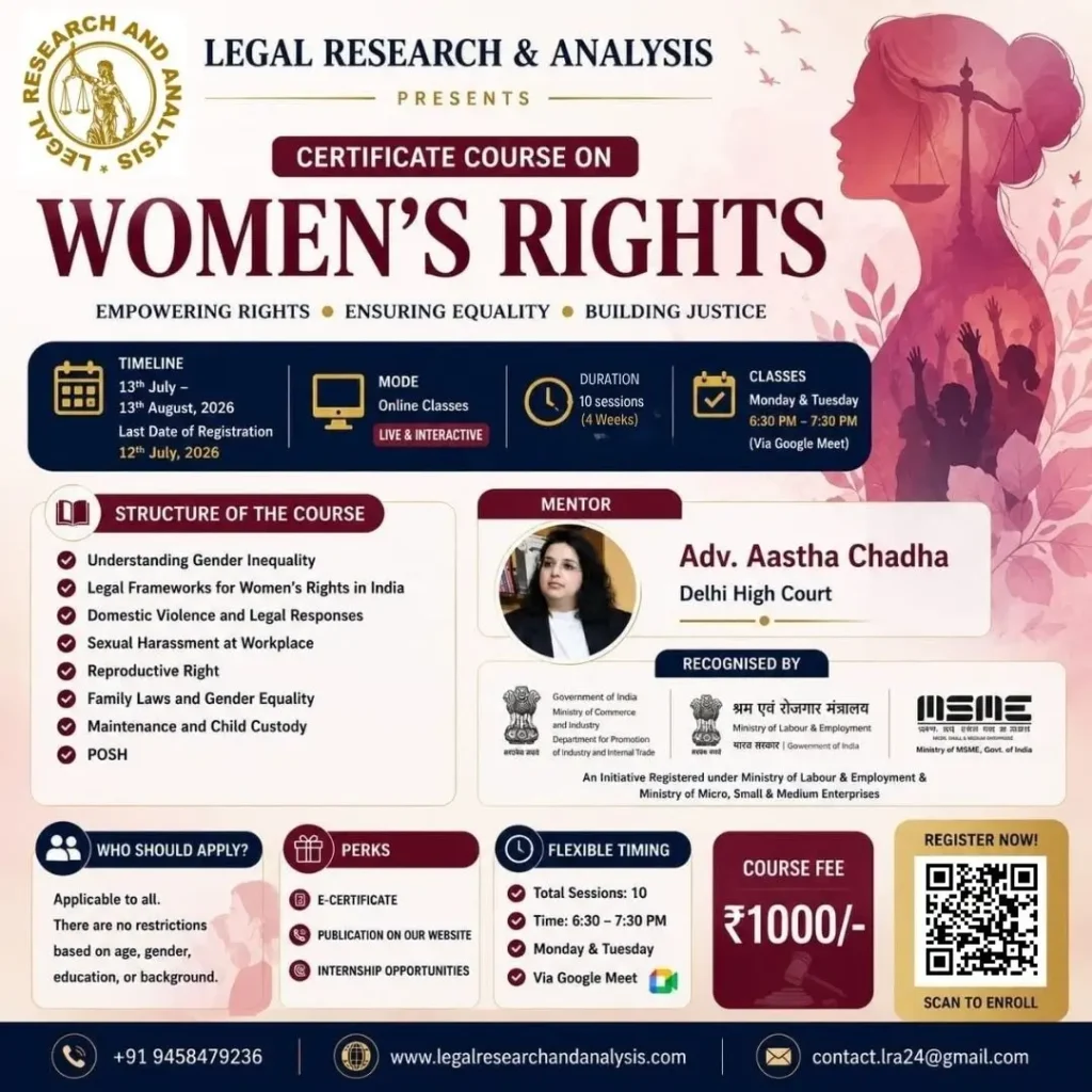 Certificate Course on Women's Rights
