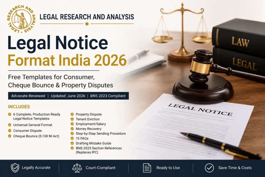 Legal Notice Format India 2026 – Free Legal Notice Templates by LRA