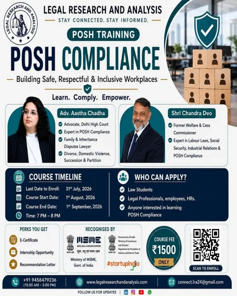 CERTIFICATE COURSE ON POSH - LRA