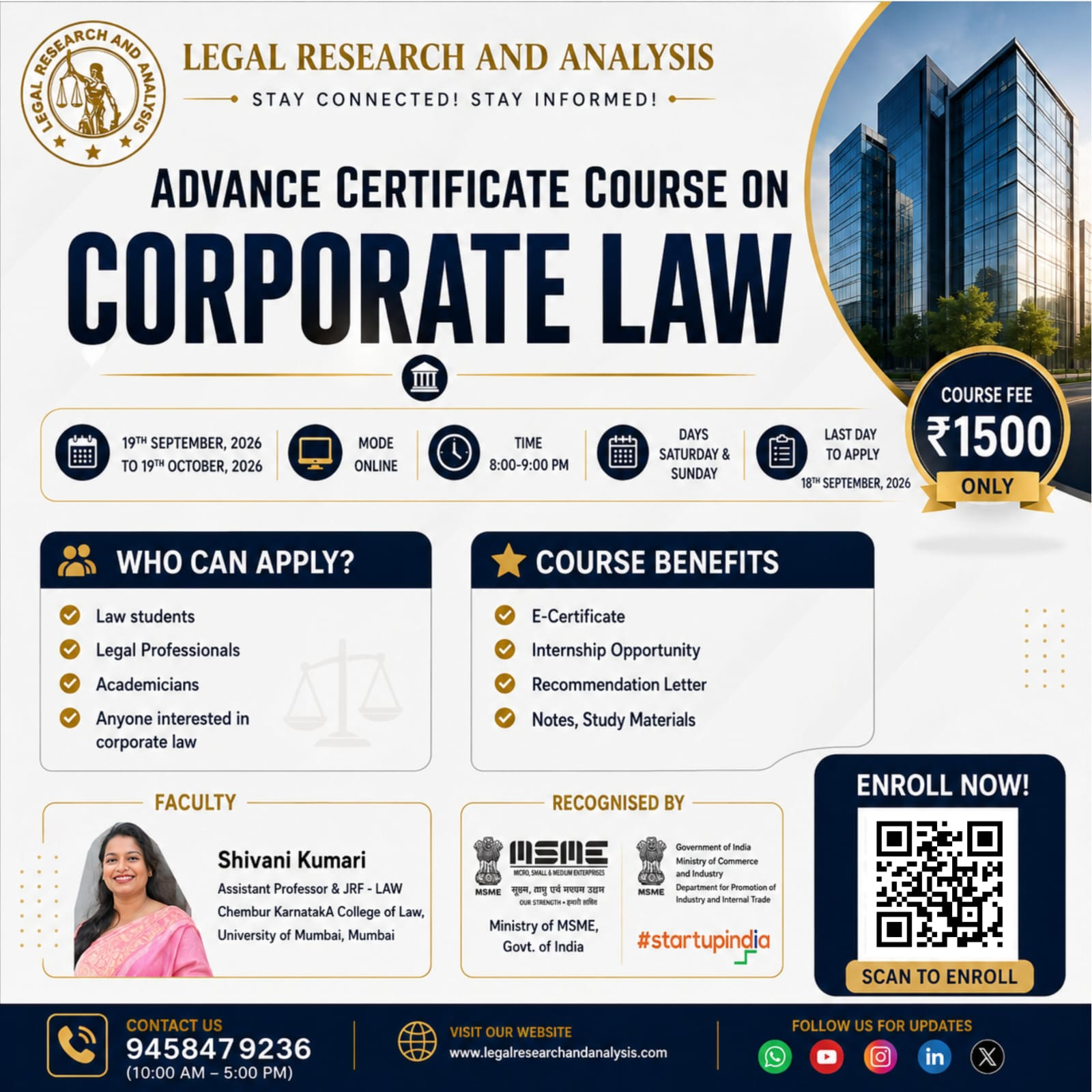 Advanced Certificate Course on Corporate Law