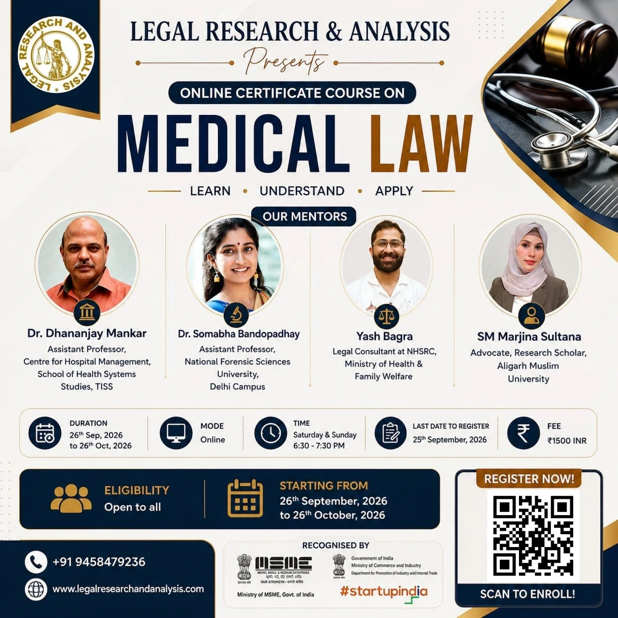 Certificate Course on Medical Law