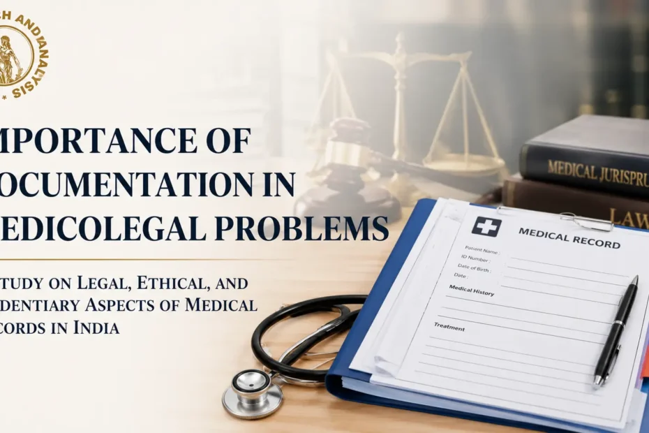 IMPORTANCE OF DOCUMENTATION IN MEDICOLEGAL PROBLEMS A STUDY ON LEGAL ETHICAL AND EVIDENTIARY ASPECTS OF MEDICAL RECORDS IN INDIA