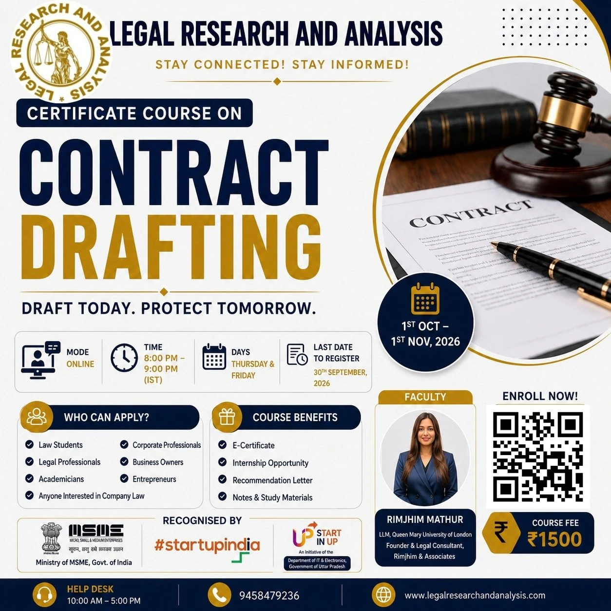 Certificate Course on Contract Drafting - oct