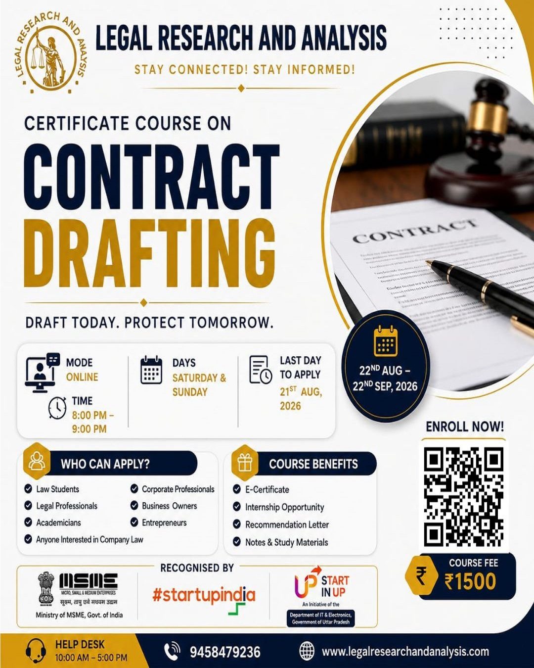 Brochure Certificate Course on Contract Drafting