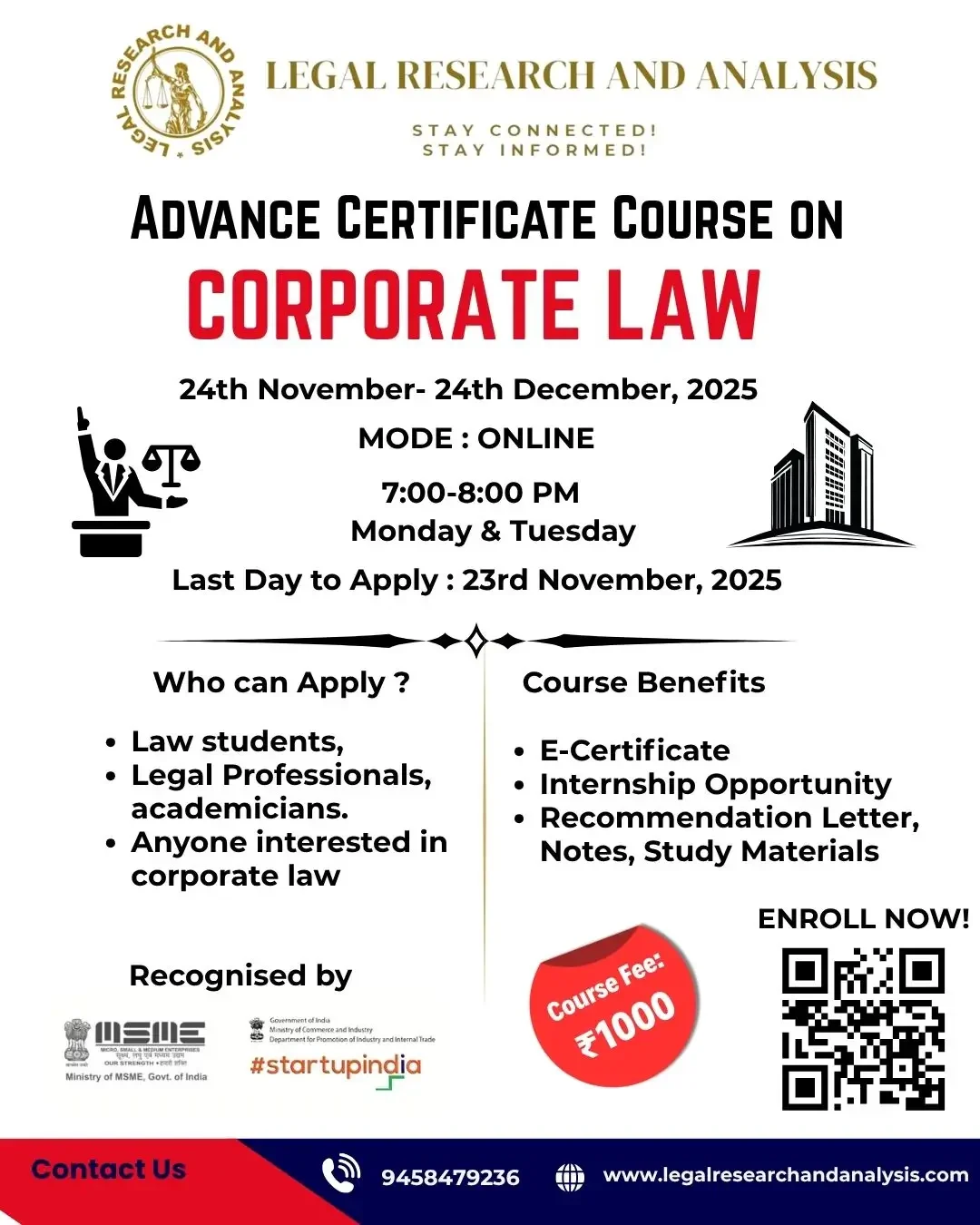 Certificate Course on Corporate Law