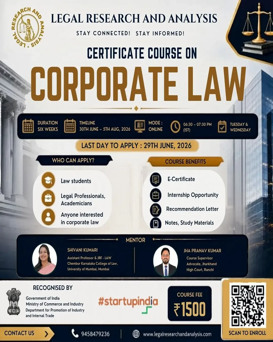 Certificate Course on Corporate Law