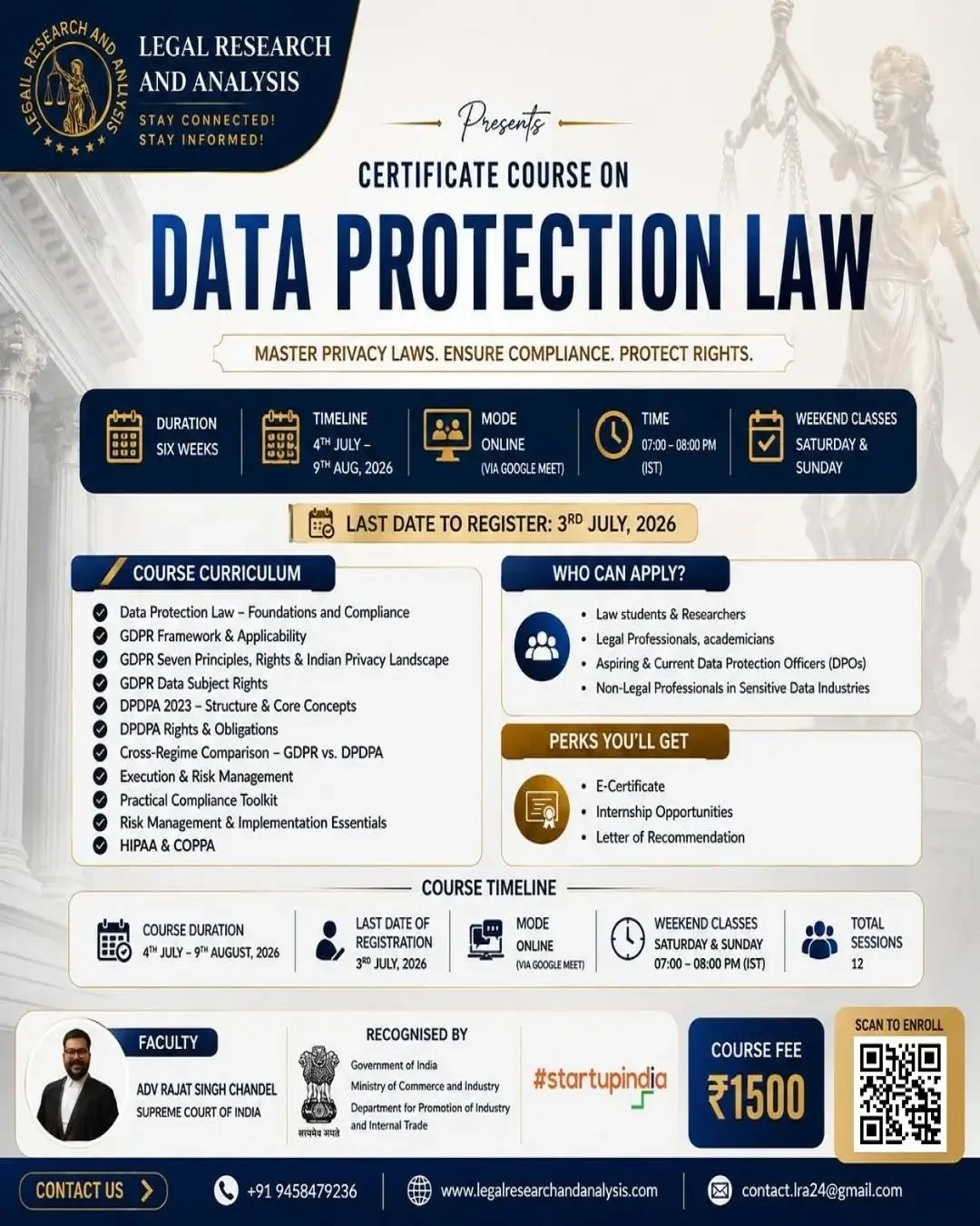 Certificate Course on Data Protection Law