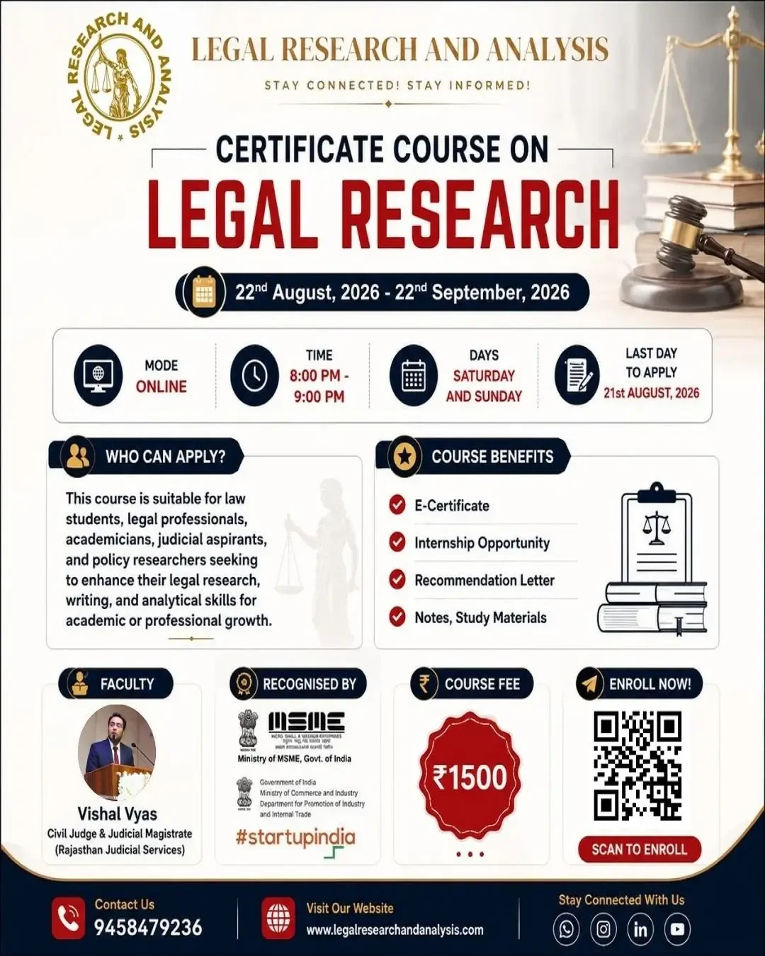 Certificate Course on Legal Research - LRA