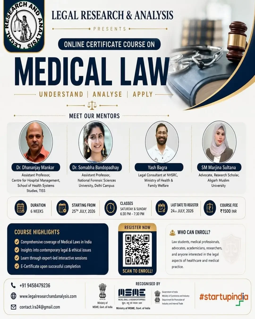 Certificate Course on Medical Law - LRA
