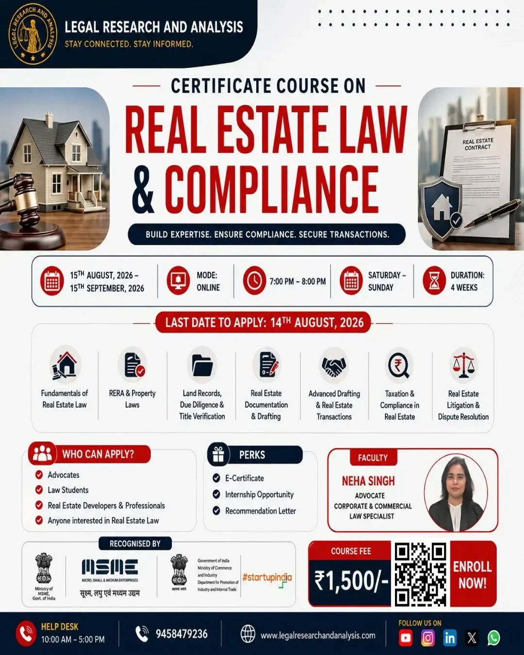 Certificate Course on Real Estate Law & Compliance