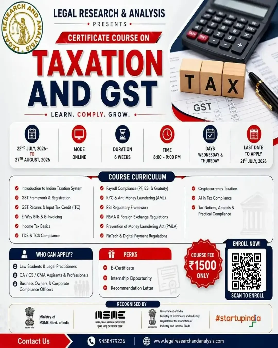 Certificate Course on Taxation & GST - LRA